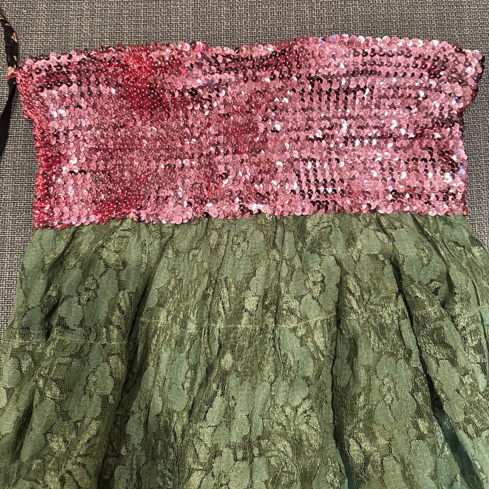 Pink Sequin Lace Skater Skirt - Picture 3 of 4